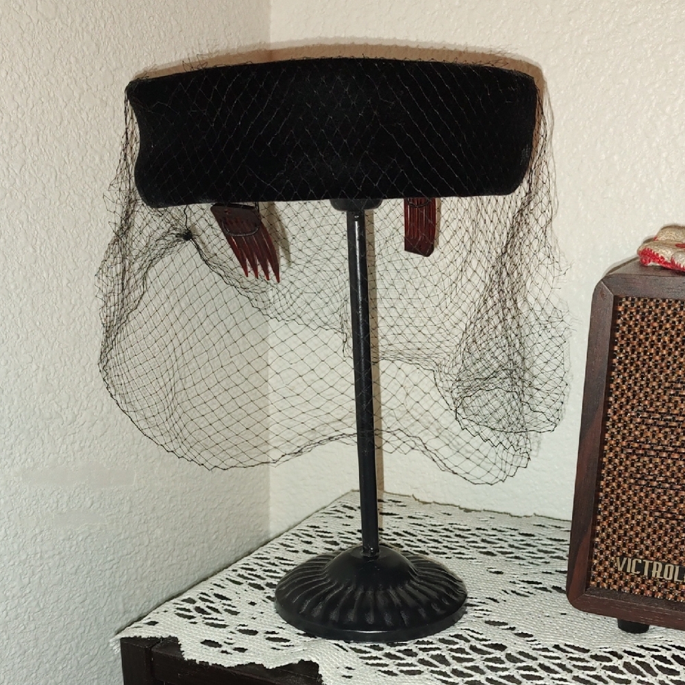 Vintage Black Veil Hat